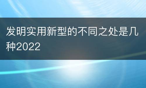 发明实用新型的不同之处是几种2022