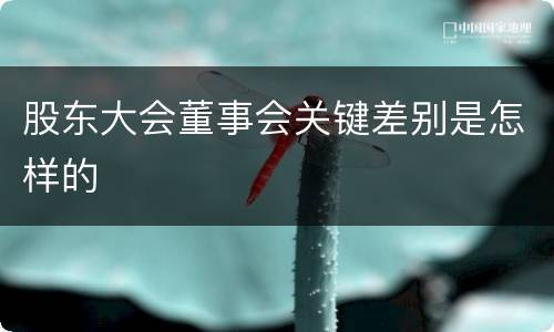 股东大会董事会关键差别是怎样的