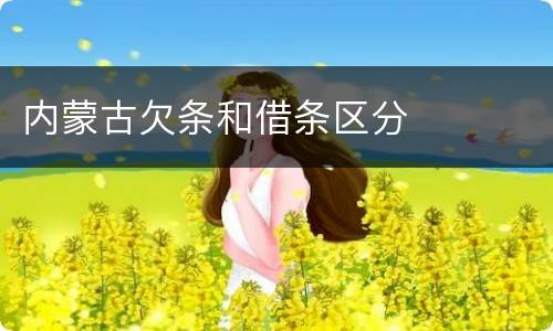 内蒙古欠条和借条区分