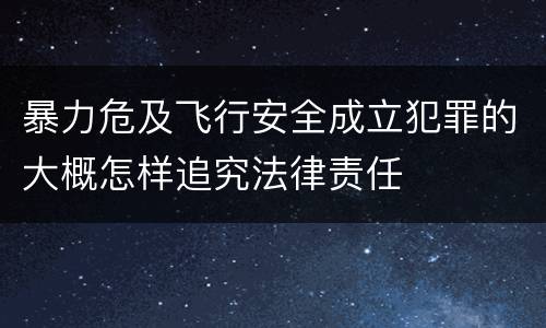 暴力危及飞行安全成立犯罪的大概怎样追究法律责任