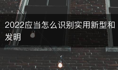 2022应当怎么识别实用新型和发明