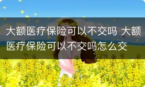 大额医疗保险可以不交吗 大额医疗保险可以不交吗怎么交