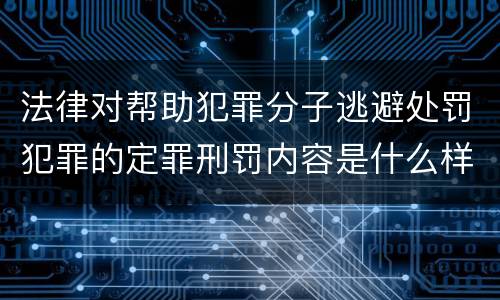 法律对帮助犯罪分子逃避处罚犯罪的定罪刑罚内容是什么样的