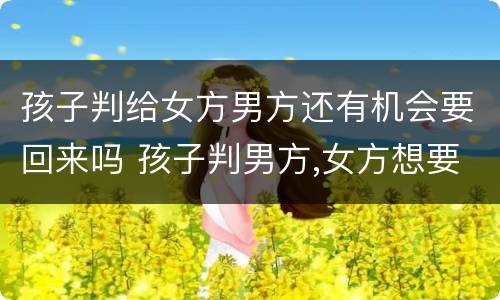 孩子判给女方男方还有机会要回来吗 孩子判男方,女方想要回来