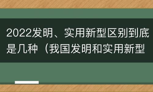 2022发明、实用新型区别到底是几种（我国发明和实用新型的标准）