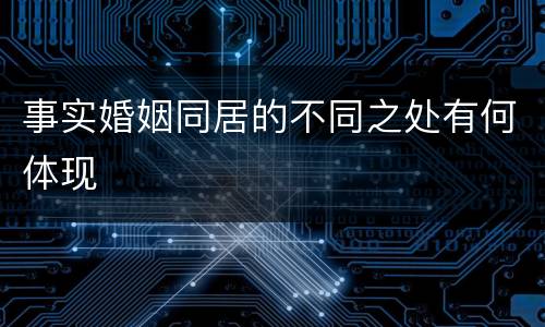 事实婚姻同居的不同之处有何体现