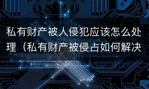 私有财产被人侵犯应该怎么处理（私有财产被侵占如何解决）