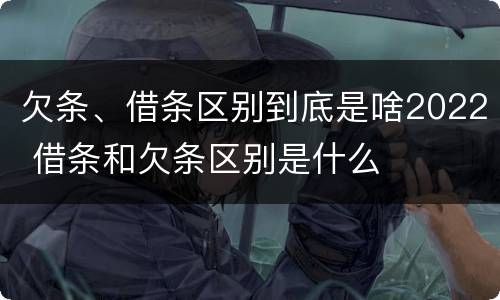 欠条、借条区别到底是啥2022 借条和欠条区别是什么