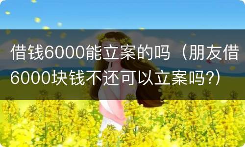 借钱6000能立案的吗（朋友借6000块钱不还可以立案吗?）