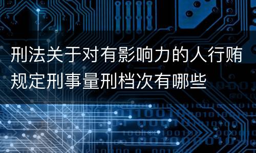 刑法关于对有影响力的人行贿规定刑事量刑档次有哪些