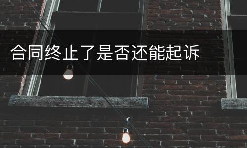 合同终止了是否还能起诉