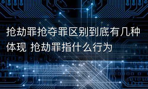 抢劫罪抢夺罪区别到底有几种体现 抢劫罪指什么行为