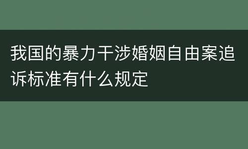 我国的暴力干涉婚姻自由案追诉标准有什么规定