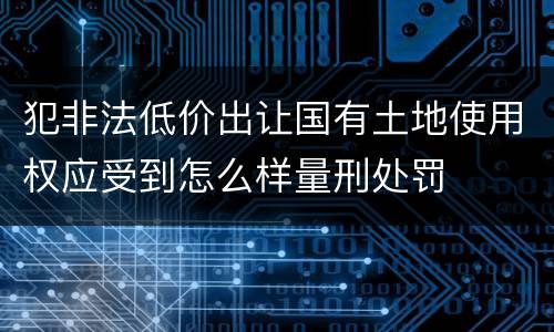 犯非法低价出让国有土地使用权应受到怎么样量刑处罚