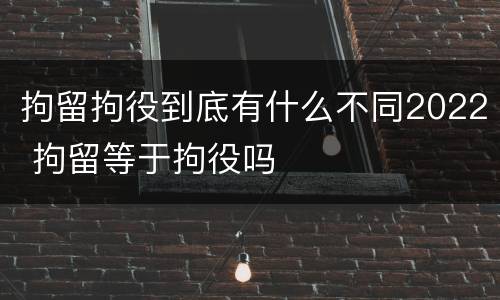 拘留拘役到底有什么不同2022 拘留等于拘役吗