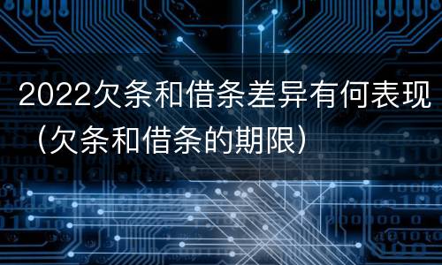 2022欠条和借条差异有何表现（欠条和借条的期限）