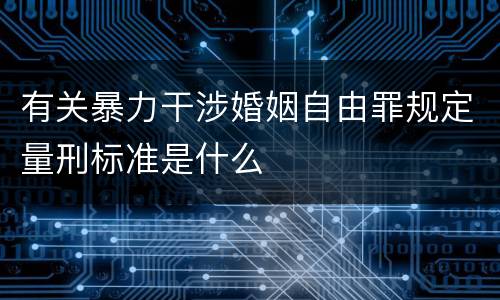 有关暴力干涉婚姻自由罪规定量刑标准是什么