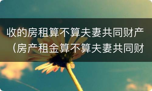 收的房租算不算夫妻共同财产（房产租金算不算夫妻共同财产）