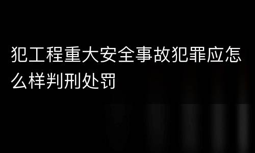 犯工程重大安全事故犯罪应怎么样判刑处罚