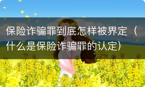保险诈骗罪到底怎样被界定（什么是保险诈骗罪的认定）