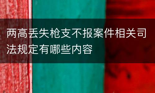两高丢失枪支不报案件相关司法规定有哪些内容