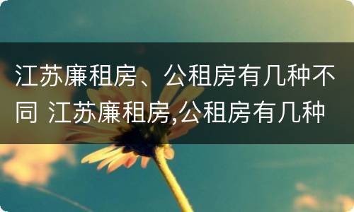 江苏廉租房、公租房有几种不同 江苏廉租房,公租房有几种不同类型