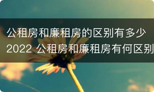 公租房和廉租房的区别有多少2022 公租房和廉租房有何区别