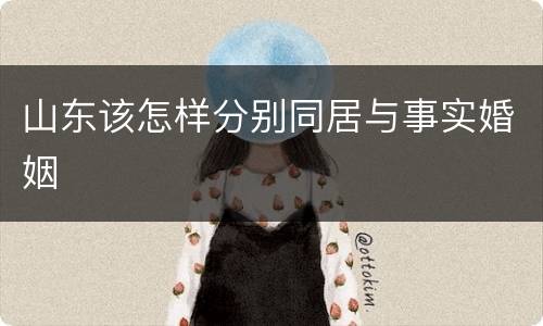 山东该怎样分别同居与事实婚姻