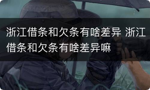 浙江借条和欠条有啥差异 浙江借条和欠条有啥差异嘛