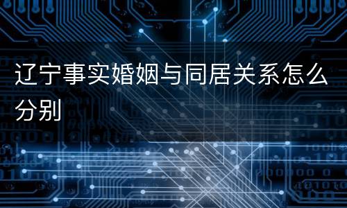 辽宁事实婚姻与同居关系怎么分别