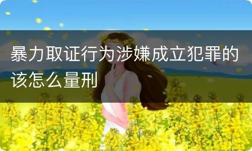 暴力取证行为涉嫌成立犯罪的该怎么量刑