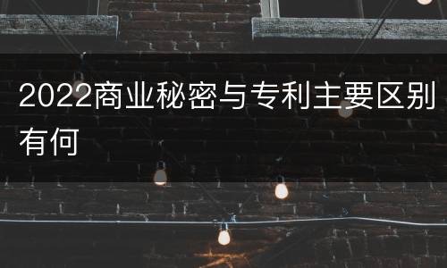 2022商业秘密与专利主要区别有何