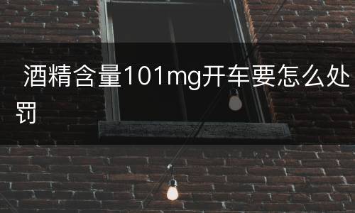  酒精含量101mg开车要怎么处罚