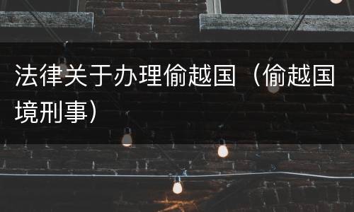 法律关于办理偷越国（偷越国境刑事）