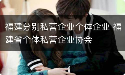 福建分别私营企业个体企业 福建省个体私营企业协会