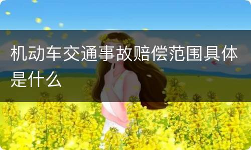 机动车交通事故赔偿范围具体是什么
