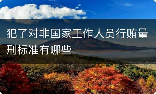 犯了对非国家工作人员行贿量刑标准有哪些