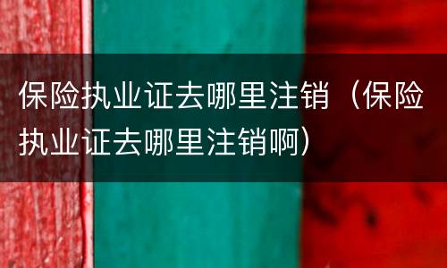 保险执业证去哪里注销（保险执业证去哪里注销啊）