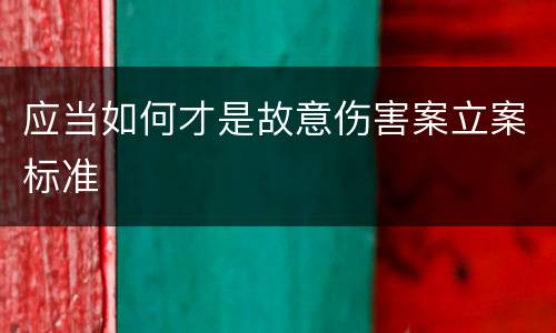 应当如何才是故意伤害案立案标准