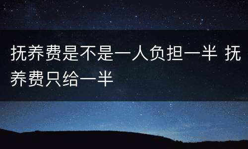 抚养费是不是一人负担一半 抚养费只给一半