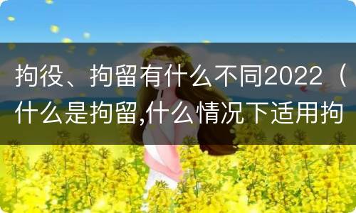 拘役、拘留有什么不同2022（什么是拘留,什么情况下适用拘留）