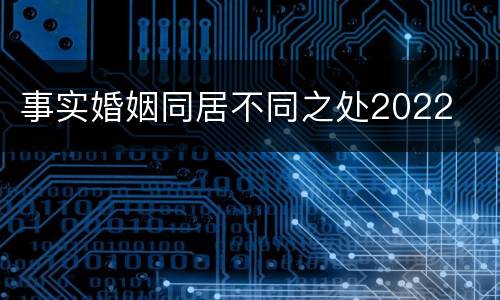 事实婚姻同居不同之处2022