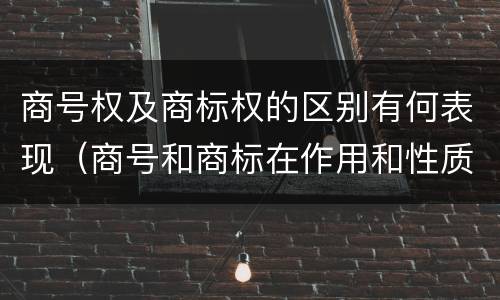 商号权及商标权的区别有何表现（商号和商标在作用和性质上的区别）