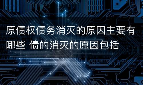 原债权债务消灭的原因主要有哪些 债的消灭的原因包括