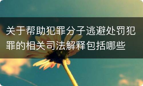 关于帮助犯罪分子逃避处罚犯罪的相关司法解释包括哪些
