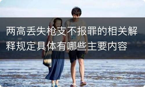 两高丢失枪支不报罪的相关解释规定具体有哪些主要内容