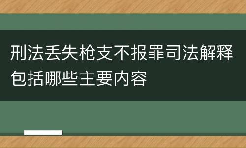 刑法丢失枪支不报罪司法解释包括哪些主要内容