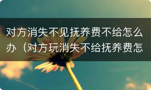 对方消失不见抚养费不给怎么办（对方玩消失不给抚养费怎么办）