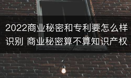 2022商业秘密和专利要怎么样识别 商业秘密算不算知识产权