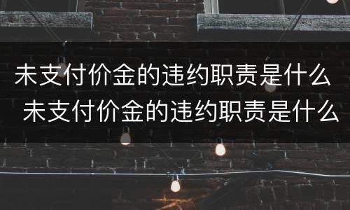 未支付价金的违约职责是什么 未支付价金的违约职责是什么意思